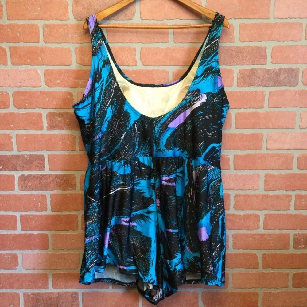 Vintage Blair Women's Swimsuit one piece Multicolor Size 44 Built in Bra